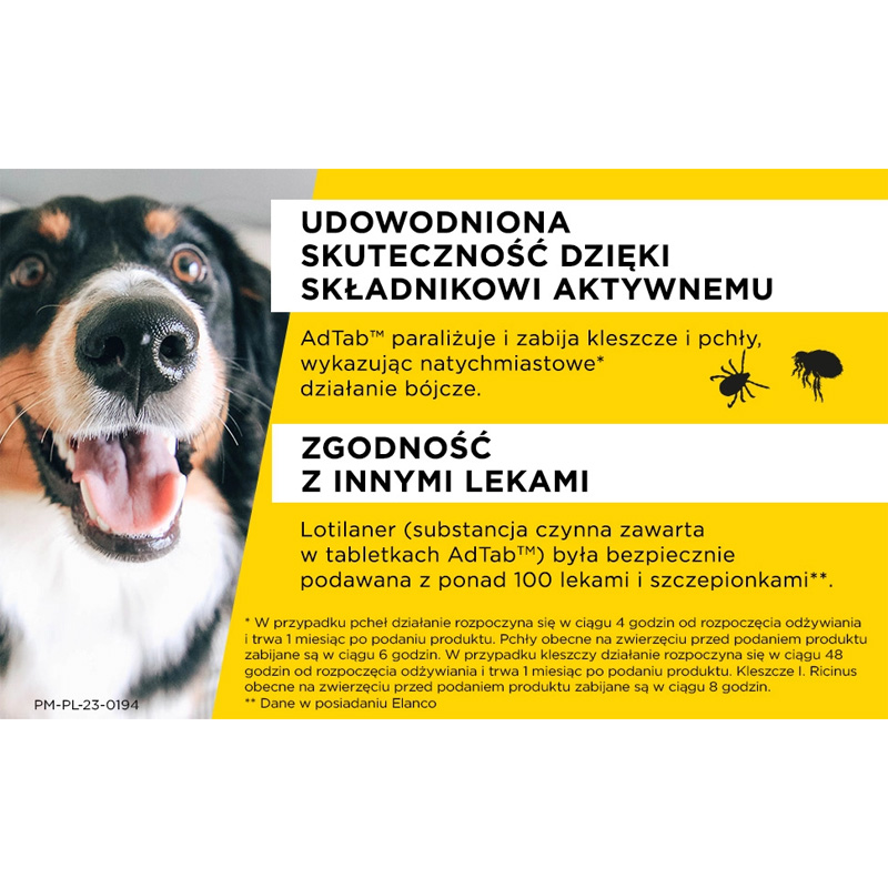 Adtab Tabletka Do Żucia Na Pchły I Kleszcze Insekty Dla Małych Psów Elanco