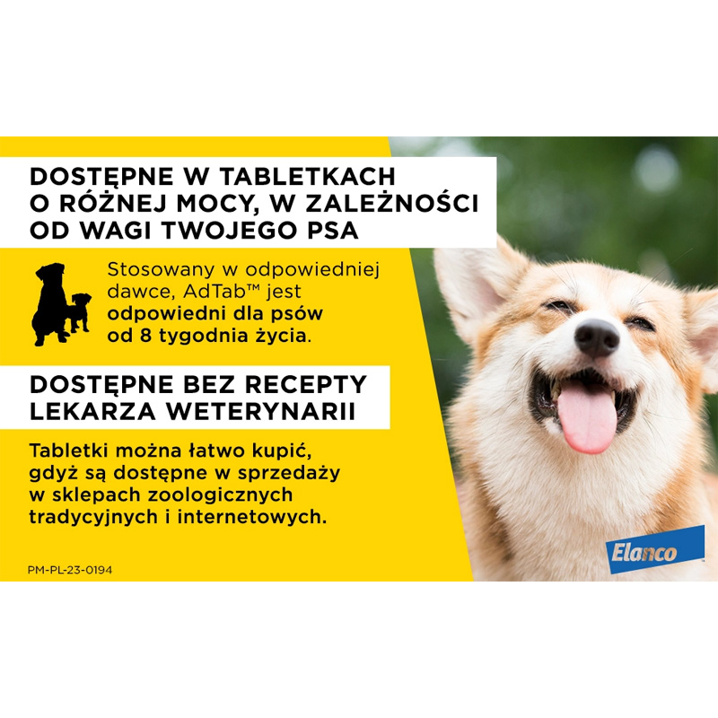 Adtab Tabletka Do Żucia Na Pchły I Kleszcze Insekty Dla Średnich Psów Elanco