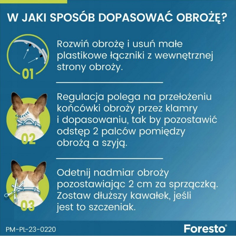 Foresto Obroża na Kleszcze Pchły dla Psa i Kota do 8kg 38cm