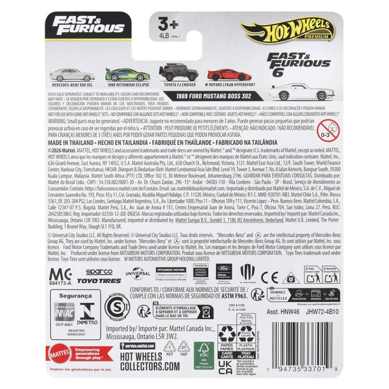 Hot Wheels Silver Series Fast&Furious 