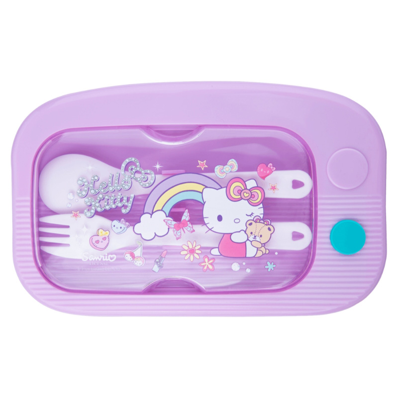 Svačinový box Coolpack Hello Kitty růžovo-modrý s příbory 1100 ml