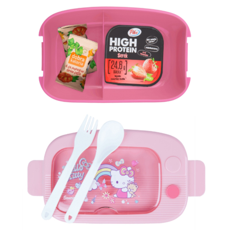 Hello Kitty Mil Śniadaniówka pojemnik na jedzenie dla dziecka 1100 ml Różowy wnętrze