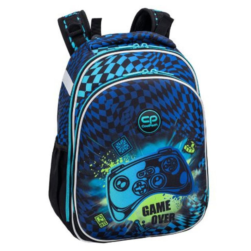 Coolpack Turtle Pojemny Plecak Szkolny Młodzieżowy Usztywniany Niebieski Gamer Chess 16 l