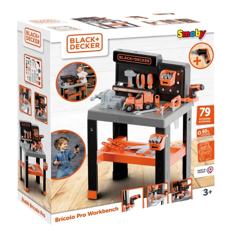 Smoby Black & Decker Warsztat Zabawkowy Bricolo Center Akcesoria Narzędzia