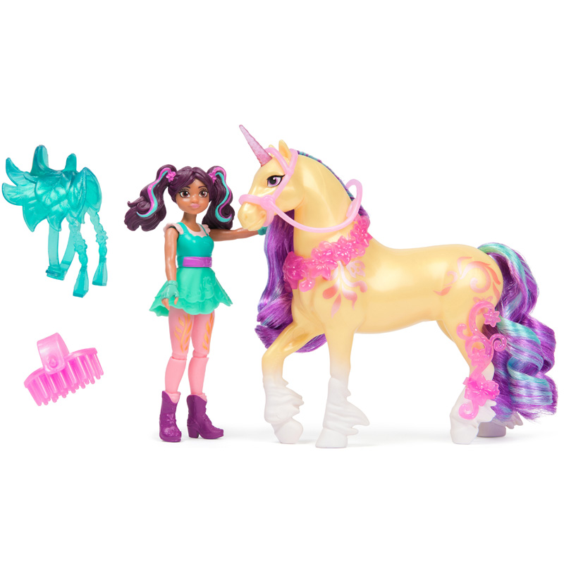 Unicorn Academy Akademie Jednorožců Sada Figurek Ava & Leaf Sada Figurek Panenka + Koník 