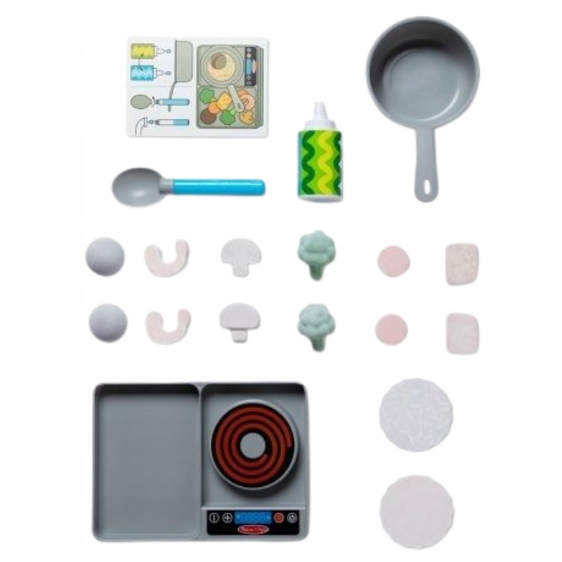 Melissa & Doug Zestaw Do Gotowania Zabawki Kuchenne Płyta Kuchenna Garnek Łyżka Warzywa