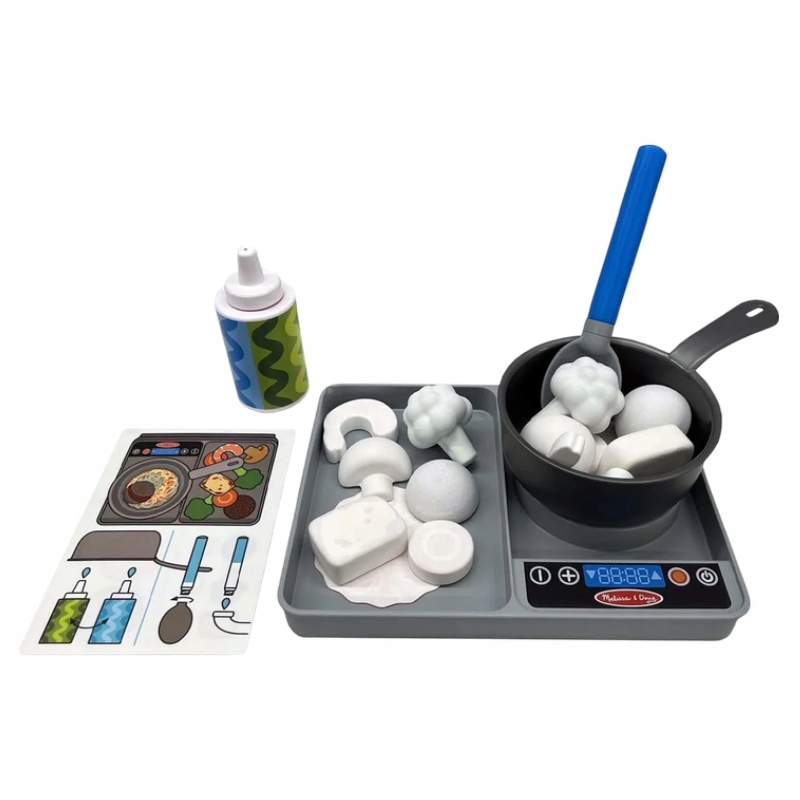 Melissa & Doug Zestaw Do Gotowania Zabawki Kuchenne Płyta Kuchenna Garnek Łyżka Warzywa