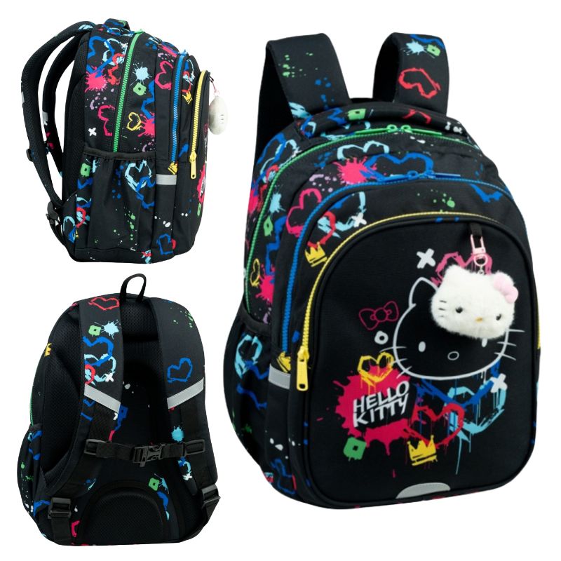 Coolpack Jerry Plecak Przedszkolny Szkolny 3-komorowy Czarny Dziecięcy Hello Kitty