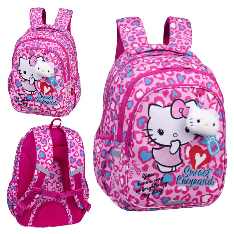 Coolpack Jerry batoh pro školku a školu 3-komorový růžový dětský Hello Kitty