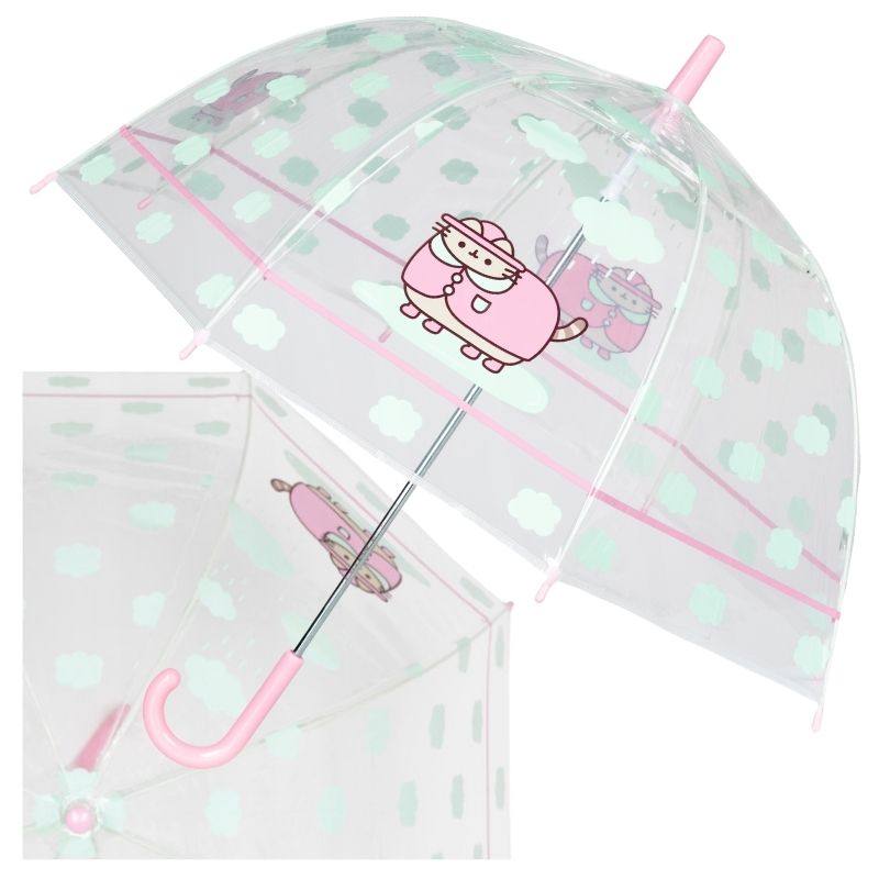 Parasolka Dziecięca Parasol Automatyczny Pusheen Różowy Z Kotem Dla Dzieci 3+