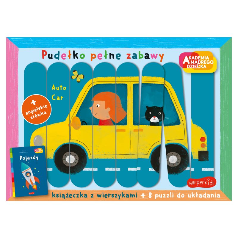 Pojazdy Książeczka Z Dodatkami Puzzle Wierszyki Dla Dzieci Edukacyjna Akademia Mądrego Dziecka Pudełko Pełne Zabawy Zbigniew Dmitroca
