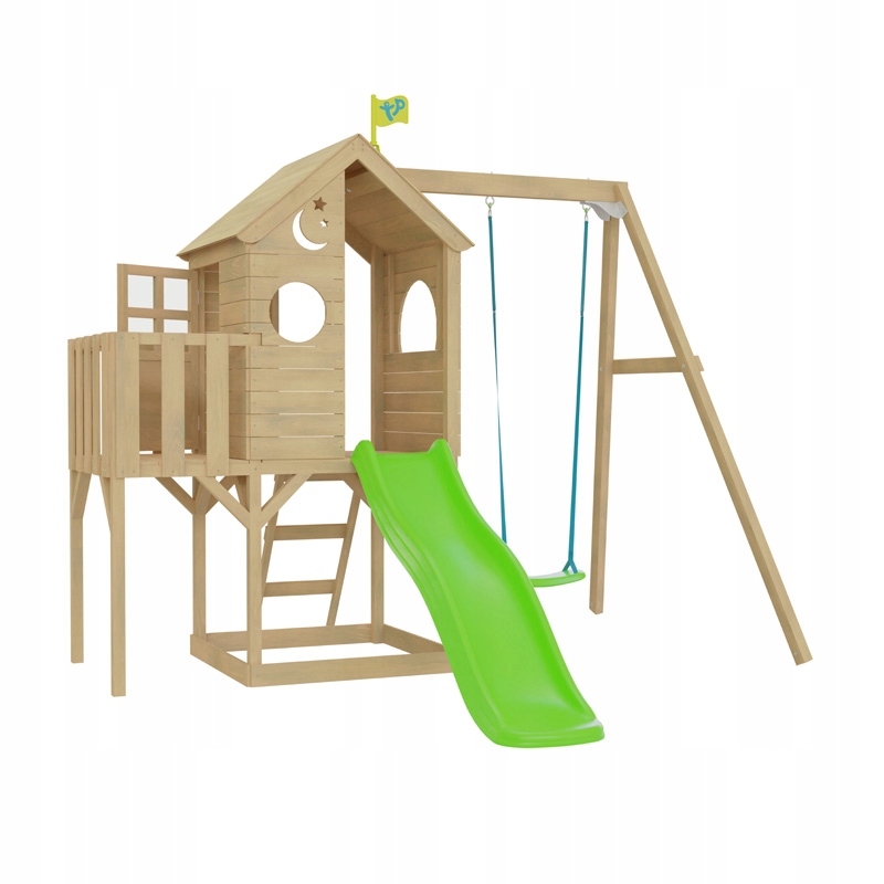 TP Toys Treehouse Drewniany Plac Zabaw ze Zjeżdżalnią 1,75 m FSC