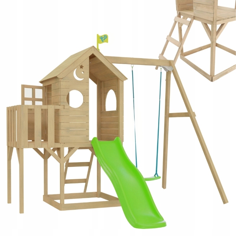 TP Toys Treehouse Drewniany Plac Zabaw ze Zjeżdżalnią 1,75 m FSC