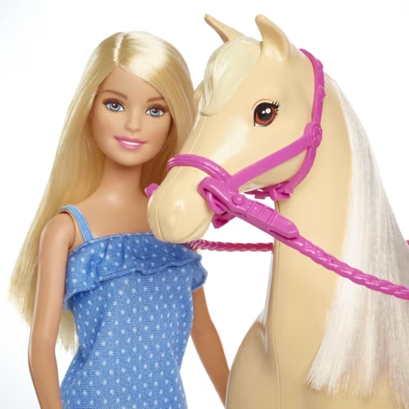 Barbie Lalka W Stroju Jeździeckim Laleczka Modowa Koń + Akcesoria Jeździeckie 
