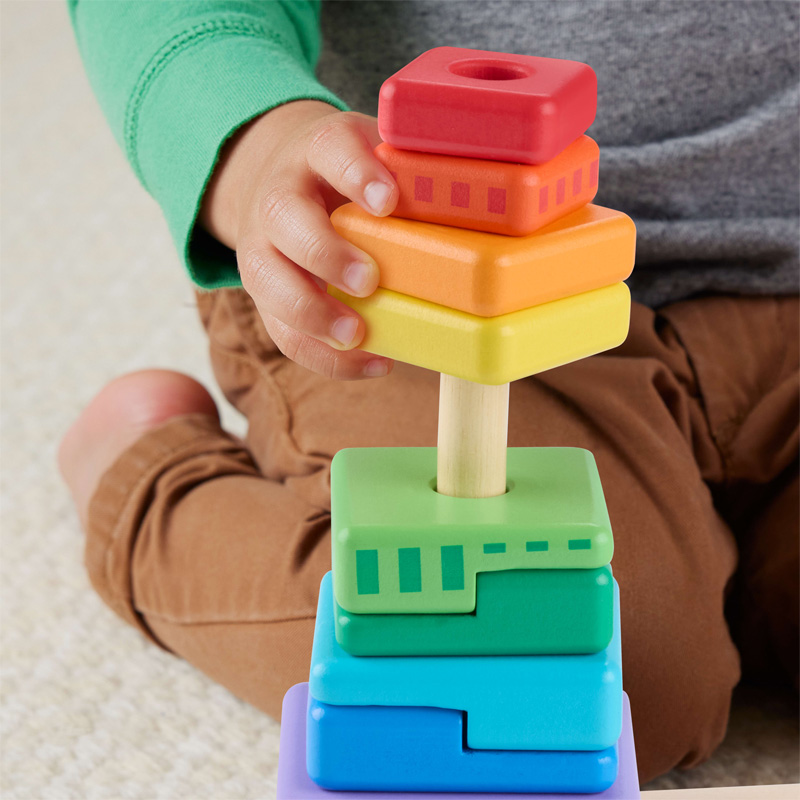 Fisher-Price Drewniany Sorter Kształtów Układanka Dla Dzieci Montressori 18m+
