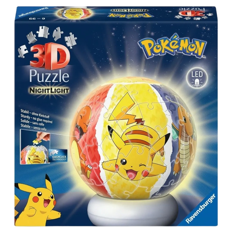 Ravensburger Puzzle 3D Model Przestrzenny Pokemon Lampka Nocna 73el. 6+