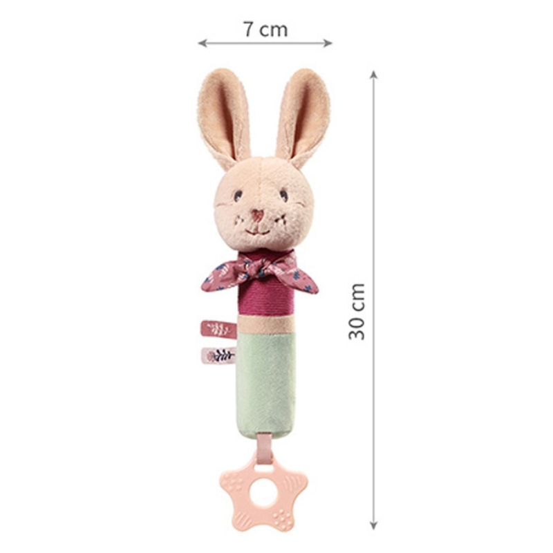 Królik Zabawka Dla Dzieci 3m+ Piszczek Z Gryzakiem Rabbit Karo Babyono