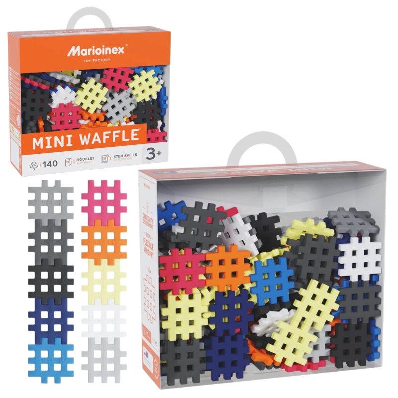 Marioinex Mini Waffle Klocki Konstrukcyjne Małe Edukacyjne Kreatywne Techniczna Paleta Barw 140 Sztuk