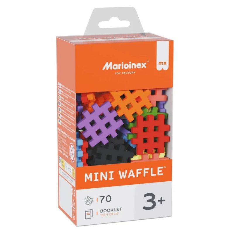 Marioinex Mini Waffle Klocki Konstrukcyjne Małe Edukacyjne Kreatywne Kolorowe 70 Sztuk