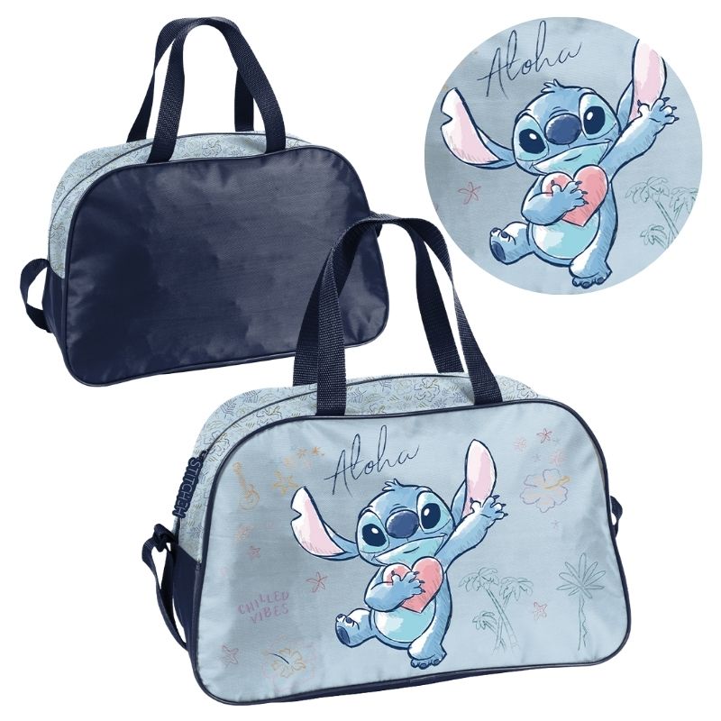 Paso Torba Sportowa Treningowa Podróżna Na WF Podróż Pojemna Dla Dzieci Stitch Aloha Niebieski
