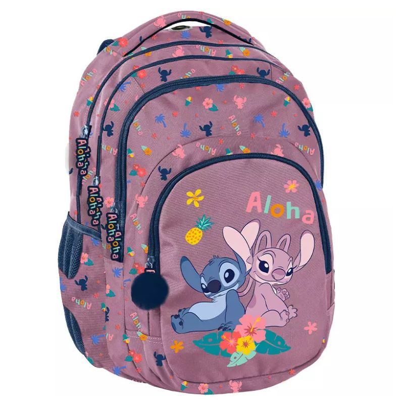 Paso Plecak Szkolny Młodzieżowy Do Szkoły Trzykomorowy Duży Pojemny Odblaski A4 Stitch Aloha