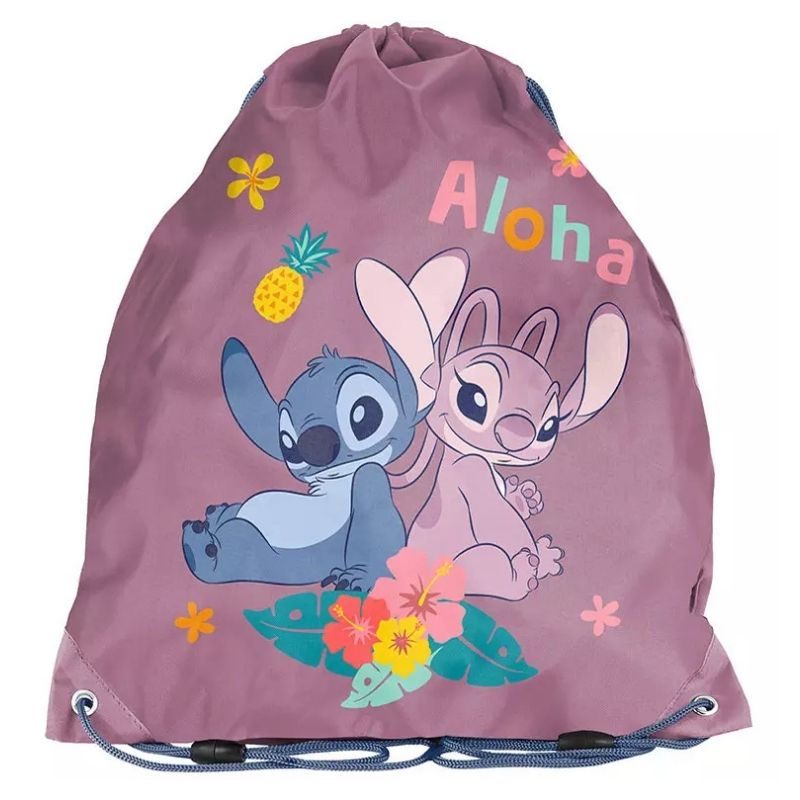 Paso Worek Sportowy Na Obuwie WF Basen Plecak Podróżny Kompaktowy Szkolny Stitch Aloha