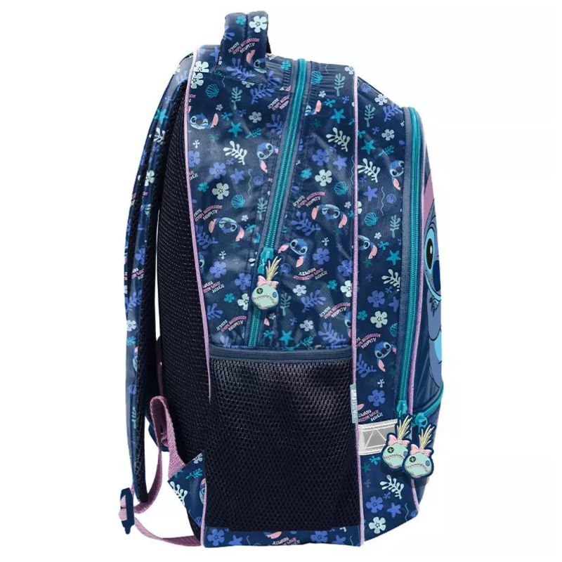 Paso Plecak Szkolny Młodzieżowy Do Szkoły Dwukomorowy Duży Pojemny Odblaski A4 Stitch Coastal Cool