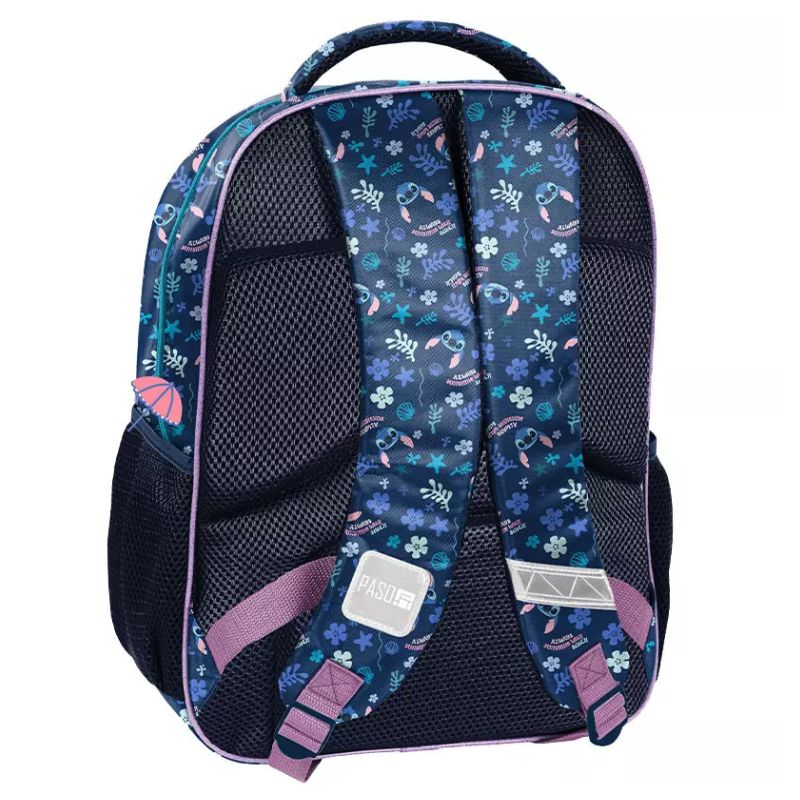 Paso Plecak Szkolny Młodzieżowy Do Szkoły Dwukomorowy Duży Pojemny Odblaski A4 Stitch Coastal Cool