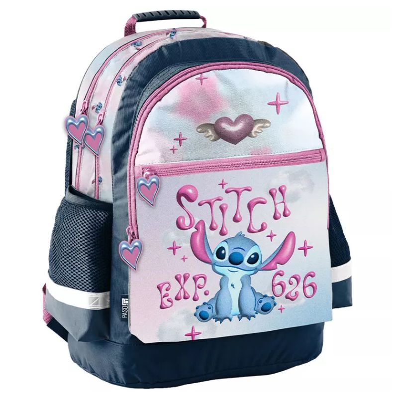 Paso Plecak Szkolny Młodzieżowy Do Szkoły Dwukomorowy Duży Pojemny Odblaski A4 Stitch EXP. 626