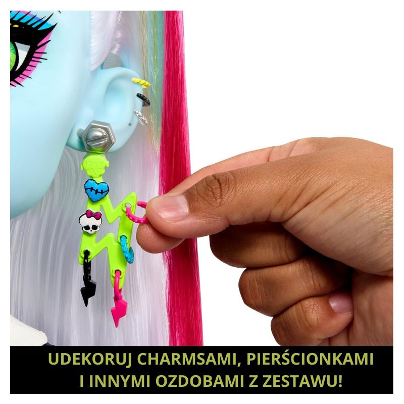 Lalka Monster High Głowa Do Stylizacji Frenkie Stein Zestaw Z Akcesoriami 4+ Paznokcie Naklejki Ozdoby