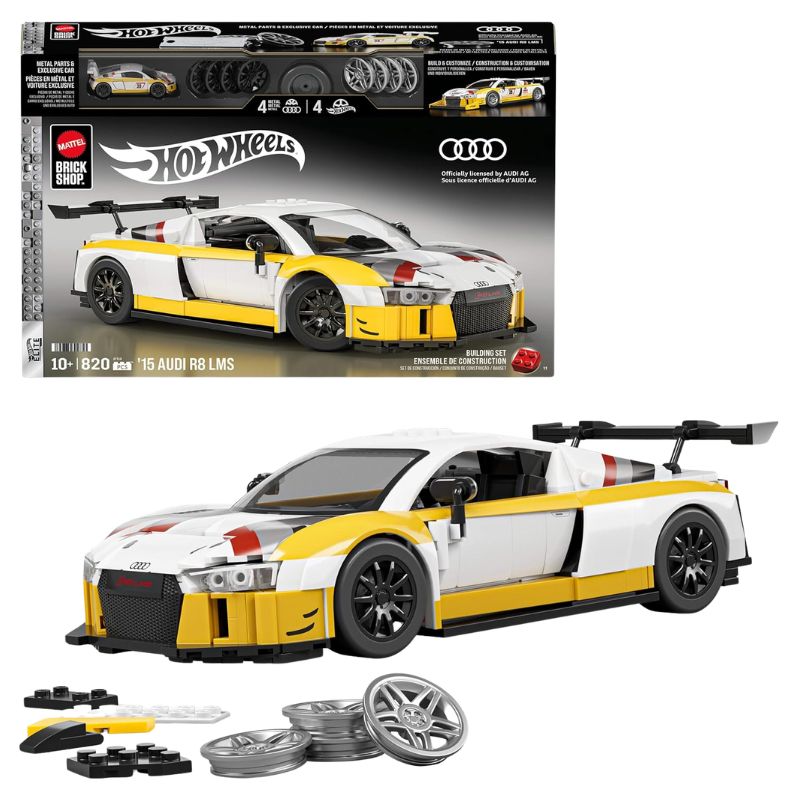 Klocki Hot Wheels Brick Shop Składany Samochód '15 Audi R8 Lms Autko Do Złożenia 10+