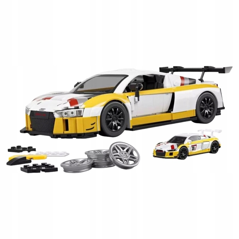 Klocki Hot Wheels Brick Shop Składany Samochód '15 Audi R8 Lms Autko Do Złożenia 10+