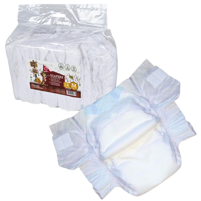 Pieluchy Dla Psów Chłonne Pampersy Jednorazowe M 12 Szt 46-60 Cm Barry King