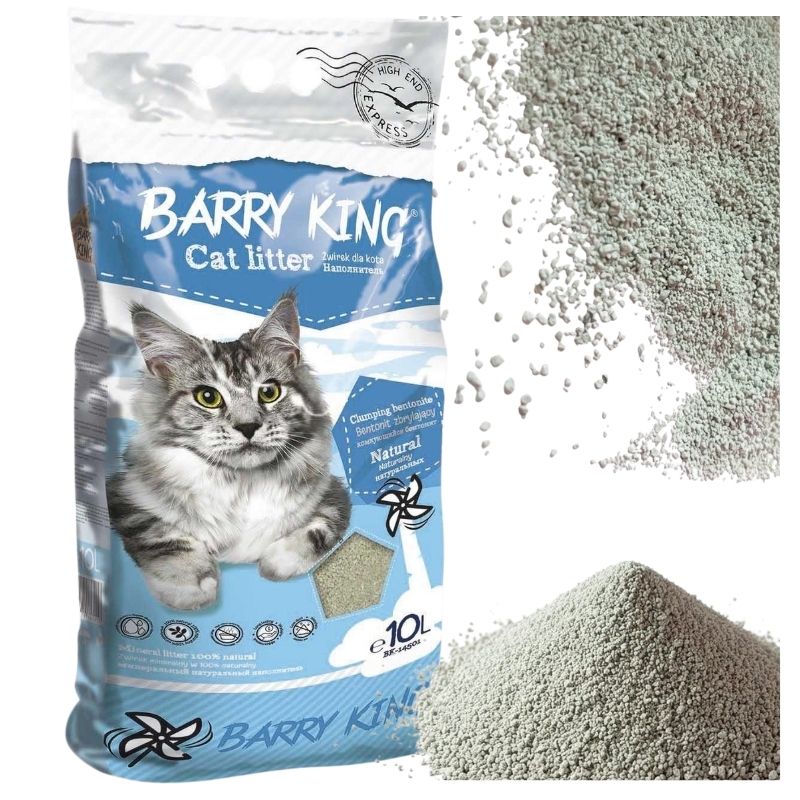 Żwirek Bentonitowy Barry King Dla Kota Zbrylający Naturalny 10l Bezpyłowy Bezzapachowy
