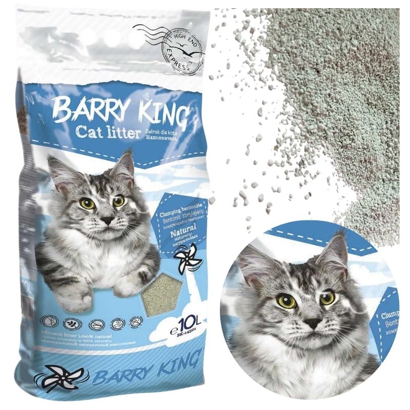Żwirek Bentonitowy Barry King Dla Kota Zbrylający Naturalny 10l Bezpyłowy Bezzapachowy