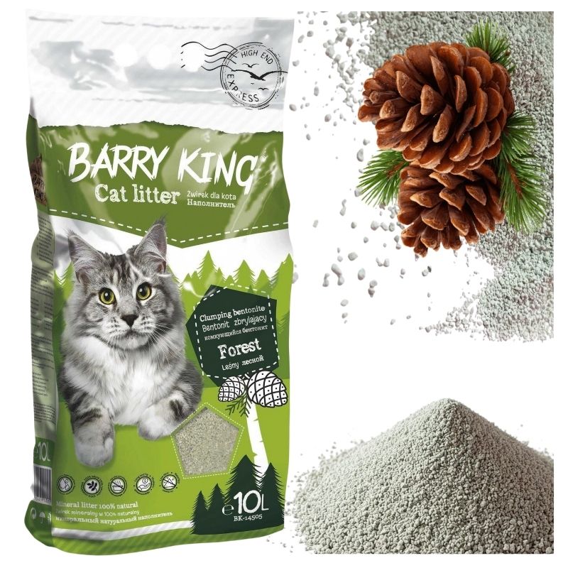  Žwirek Bentonitowy Barry King Dla Kota Zbrylający Naturalny 10l Bezpyłowy Leśny