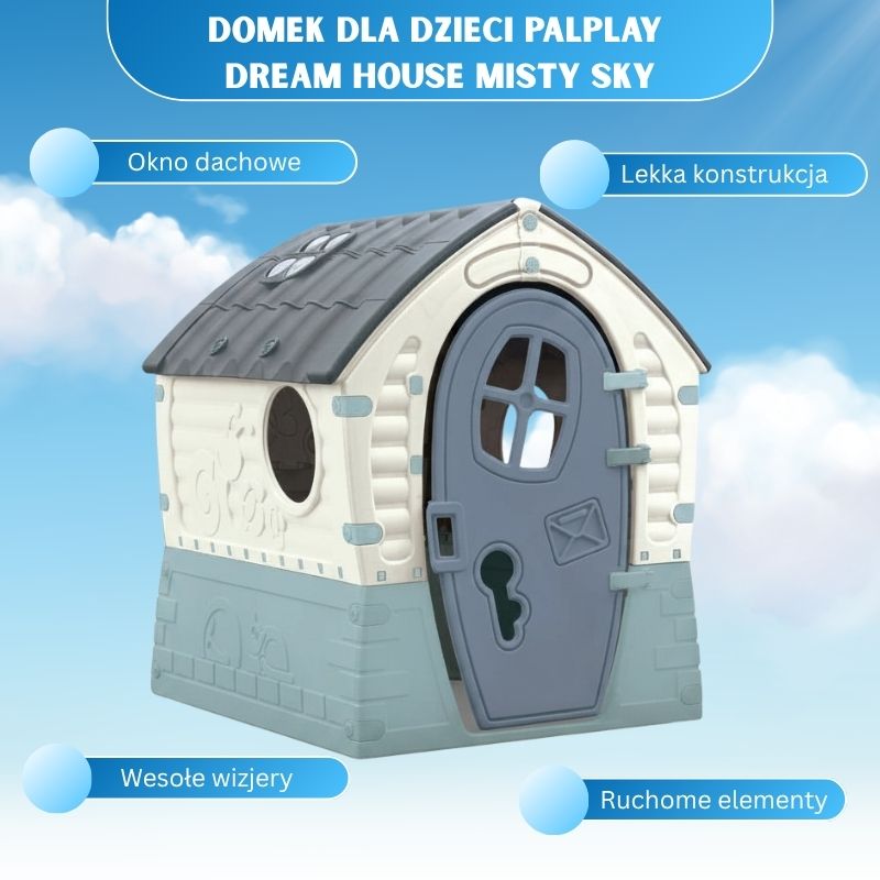 Domek Ogrodowy Palplay Dla Dzieci Na Ogród Z Otwieranymi Oknami Misty Sky