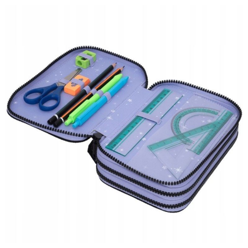 Piórnik Szkolny Kuromi Coolpack Z Pełnym Wyposażeniem Trzykomorowy Rozkładany Do Szkoły
