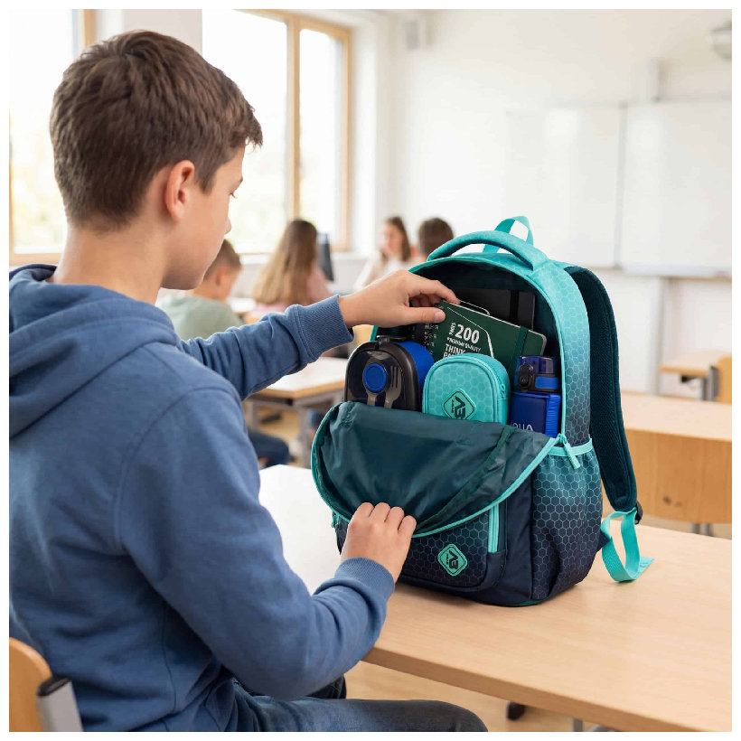 Astrabag Plecak Szkolny Trzykomorowy Pojemny Odblaski Lekki