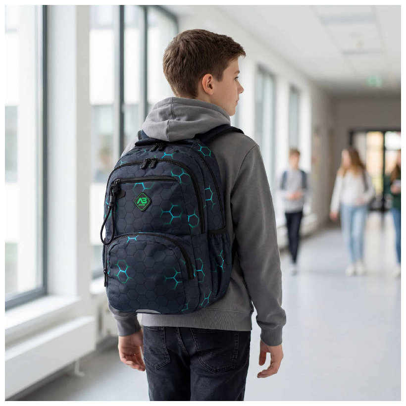 Astrabag Plecak Szkolny Trzykomorowy Pojemny Odblaski Lekki