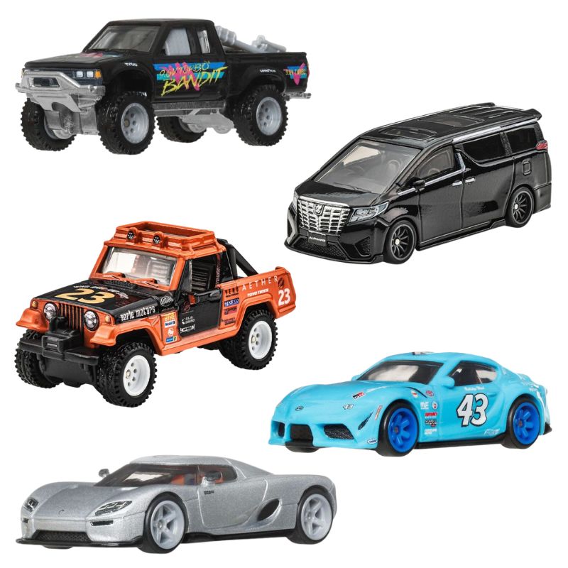 Zestaw 5 x Hot Wheels Premium Boulevard Samochodzik Auto Pojazd 1:64 Autko GJT68 JHW20 JHW21 JHW29 JHW32 JHW34